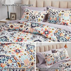 img 1 attached to 🛏️ Geometric Reversible Comforter Pillowcase for Kids' Home Store - Flysheep