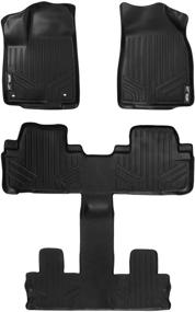 img 4 attached to 🚗 MAXLINER All Weather Custom Fit 2 Row Black Floor Mat Liner Set for 2014-2019 Toyota Highlander (2nd Row Bucket Seats)