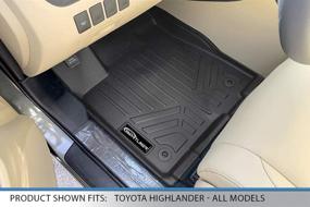 img 3 attached to 🚗 MAXLINER All Weather Custom Fit 2 Row Black Floor Mat Liner Set for 2014-2019 Toyota Highlander (2nd Row Bucket Seats)