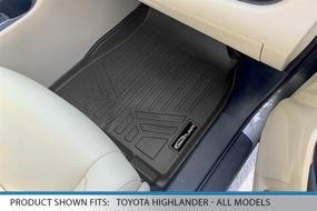 img 2 attached to 🚗 MAXLINER All Weather Custom Fit 2 Row Black Floor Mat Liner Set for 2014-2019 Toyota Highlander (2nd Row Bucket Seats)