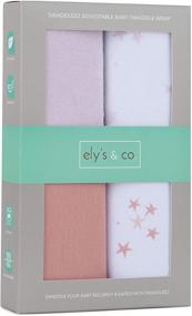 img 3 attached to 🌸 Ely's & Co. Swaddleez Adjustable Baby Swaddle Wrap 2-Pack - 100% Cotton for Baby Girl 0-3 Months (Mauve Pink Stars & Solid Dusty Rose)