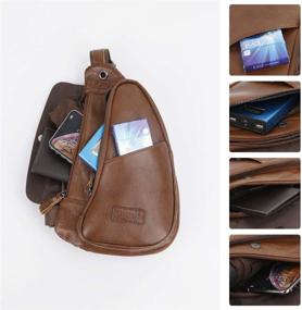 img 1 attached to Leathario Shoulder Crossbody Backpack Brown 33 Backpacks