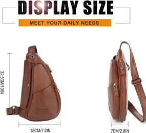 img 3 attached to Leathario Shoulder Crossbody Backpack Brown 33 Backpacks