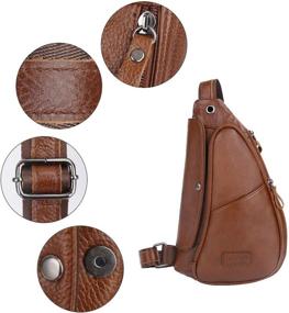 img 2 attached to Leathario Shoulder Crossbody Backpack Brown 33 Backpacks