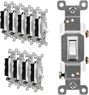 🔌 enerlites illuminated toggle light switch, single pole, 15a 120-277vac, grounding screw, residential grade, ul listed, 88115l-w-10pcs, white (10 pack) - reliable and convenient toggle switches for home lighting логотип