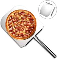 12x14 stainless steel pizza peel with 10" handle - easy to store & removable metal pizza paddle logo