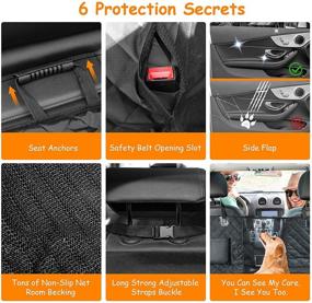 img 1 attached to 🐾 Waterproof Dog Car Seat Cover with Mesh Window - Non-Slip Rear Seat Protector for Kids and Pets - Scratchproof, Water Resistant - Universal Fit for Trucks, SUVs, and Sedans