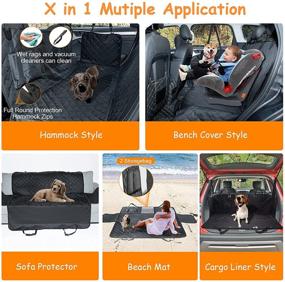 img 3 attached to 🐾 Waterproof Dog Car Seat Cover with Mesh Window - Non-Slip Rear Seat Protector for Kids and Pets - Scratchproof, Water Resistant - Universal Fit for Trucks, SUVs, and Sedans