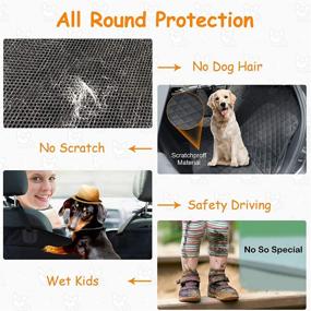 img 2 attached to 🐾 Waterproof Dog Car Seat Cover with Mesh Window - Non-Slip Rear Seat Protector for Kids and Pets - Scratchproof, Water Resistant - Universal Fit for Trucks, SUVs, and Sedans