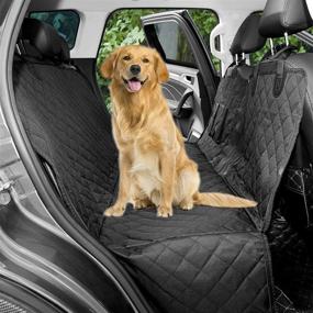 img 4 attached to 🐾 Waterproof Dog Car Seat Cover with Mesh Window - Non-Slip Rear Seat Protector for Kids and Pets - Scratchproof, Water Resistant - Universal Fit for Trucks, SUVs, and Sedans