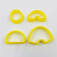 versatile set of 4 polymer clay cutters: rainbow, half circle, moon, arch shape logo