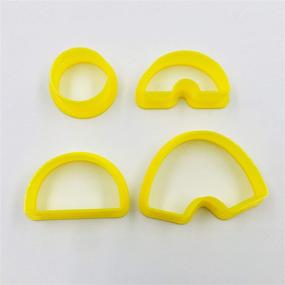 img 4 attached to Versatile Set of 4 Polymer Clay Cutters: Rainbow, Half Circle, Moon, Arch Shape