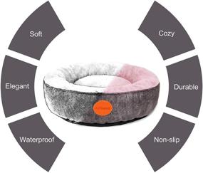 img 3 attached to 🐾 Ayisoro Round Pet Bed for Cats and Dogs - Indoor Washable Donut Bed for Small to Medium Pets, Calming and Luxury Plush Puppy Supplies