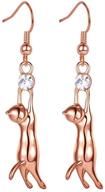 🐱 u7 cute cat ear pendant platinum/18k gold plated drop earrings with rhinestone" - "u7 cute cat ear pendant earrings | platinum/18k gold plated | rhinestone embellished logo