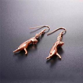 img 1 attached to 🐱 U7 Cute Cat Ear Pendant Platinum/18K Gold Plated Drop Earrings With Rhinestone" - "U7 Cute Cat Ear Pendant Earrings | Platinum/18K Gold Plated | Rhinestone Embellished