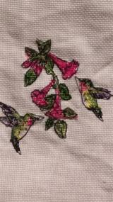 img 2 attached to Learn-A-Craft Hummingbird Duo Counted Cross-Stitch Kit - 6x6 inches