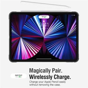 img 3 attached to 📱 Dadanism Clear Case for New iPad Pro 11 inch 2021 (3rd Gen) - TPU Air-Pillow Edge Bumper Cushion Transparent Hard PC Shell Back - Supports 2nd Gen APPLE Pencil Charging - Black