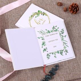img 1 attached to 💚 AKITSUMA His and Her Wedding Vow Books - Green Leaves with Gold Foil - Set of 2 - Wedding Keepsake & Gift