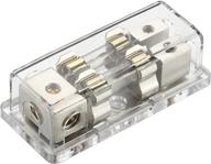 freajoin 4/8 awg agu fuse holder fuse distribution block 4 ga in to 2 x 8 ga out with 2pcs 100a gold-plated fuses logo