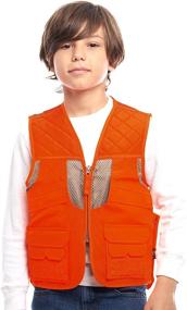 img 4 attached to TrailCrest Kid's Orange Safety Deluxe Front Loader 🧒 Vest – High Visibility for Deer Hunting, Construction, and Engineers