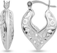 💍 women's sterling silver filigree hoop earrings by lecalla - exquisite jewelry for enhanced style logo