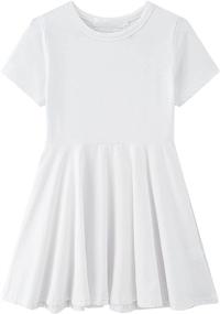 img 4 attached to LYXIOF Skater Casual Girls' Dress with Twirly Sleeves