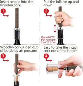 img 1 attached to 🍷 Wine Accessory Set: CC-Show Stainless Steel Needle Cork Remover, Easy Air Pump Opener for Personalized Operation. Support Everyone to Become a Professional Bartender! (Wood)