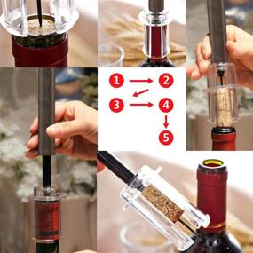 img 2 attached to 🍷 Wine Accessory Set: CC-Show Stainless Steel Needle Cork Remover, Easy Air Pump Opener for Personalized Operation. Support Everyone to Become a Professional Bartender! (Wood)