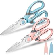 🔪 temeisi heavy duty kitchen shears - 2-pack ultra sharp poultry scissors for chicken, fish, meat, vegetables, herbs, bbq logo