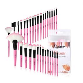 img 4 attached to 💄 Daxstar Makeup Brushes 32pcs: Premium Pink Brush Set for Full Make-up; Blush, Concealer, Highlight, Contour, Lip Brush & More – Style and Beauty Tools for Girlish Glam – Portable Travel Set