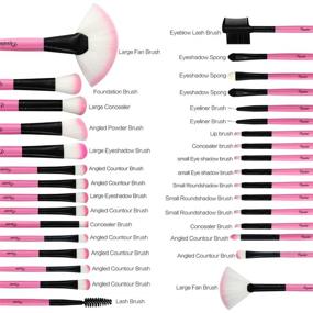 img 3 attached to 💄 Daxstar Makeup Brushes 32pcs: Premium Pink Brush Set for Full Make-up; Blush, Concealer, Highlight, Contour, Lip Brush & More – Style and Beauty Tools for Girlish Glam – Portable Travel Set