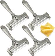 🧀 nicunom 4 pack stainless steel wire cheese slicer: adjustable thickness cutter for soft, semi-hard, hard cheeses - ideal for kitchen cooking - silver logo