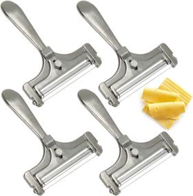 img 4 attached to 🧀 Nicunom 4 Pack Stainless Steel Wire Cheese Slicer: Adjustable Thickness Cutter for Soft, Semi-Hard, Hard Cheeses - Ideal for Kitchen Cooking - Silver