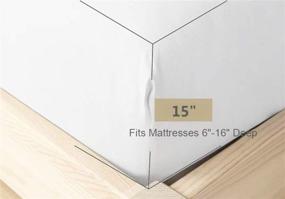 img 3 attached to 🛏️ Premium Cotton Fitted Sheet - Queen Size - 300 Thread Count Natural Cotton Fabric - 15" Deep Pocket - Breathable, Ultra Soft & Silky - Queen, White