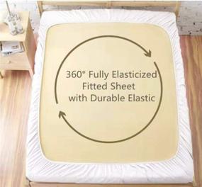 img 1 attached to 🛏️ Premium Cotton Fitted Sheet - Queen Size - 300 Thread Count Natural Cotton Fabric - 15" Deep Pocket - Breathable, Ultra Soft & Silky - Queen, White