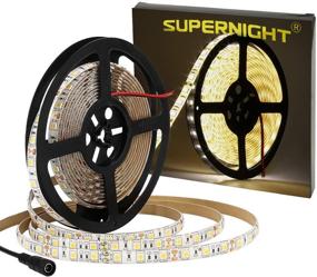 img 4 attached to 🔆 SUPERNIGHT LED Light Strip Warm White - 16.4ft 300LEDs SMD 5050 Rope Lights for Bedroom, Boat, Window - IP65 Waterproof, 4000K Temperature - Ideal for TV Backlighting & Christmas