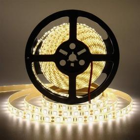 img 2 attached to 🔆 SUPERNIGHT LED Light Strip Warm White - 16.4ft 300LEDs SMD 5050 Rope Lights for Bedroom, Boat, Window - IP65 Waterproof, 4000K Temperature - Ideal for TV Backlighting & Christmas