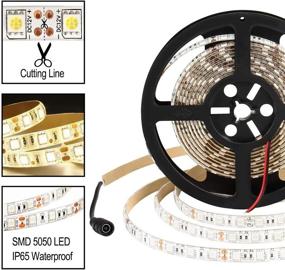 img 3 attached to 🔆 SUPERNIGHT LED Light Strip Warm White - 16.4ft 300LEDs SMD 5050 Rope Lights for Bedroom, Boat, Window - IP65 Waterproof, 4000K Temperature - Ideal for TV Backlighting & Christmas