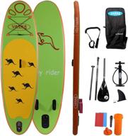 🏄 yaska kids inflatable sup board with hand pump, adjustable aluminum paddle, repair kit, rucksack, & bottom fin for paddling logo