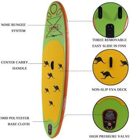 img 2 attached to 🏄 YASKA Kids Inflatable SUP Board with Hand Pump, Adjustable Aluminum Paddle, Repair Kit, Rucksack, & Bottom Fin for Paddling