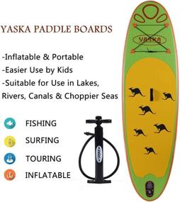 img 1 attached to 🏄 YASKA Kids Inflatable SUP Board with Hand Pump, Adjustable Aluminum Paddle, Repair Kit, Rucksack, & Bottom Fin for Paddling