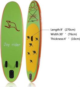 img 3 attached to 🏄 YASKA Kids Inflatable SUP Board with Hand Pump, Adjustable Aluminum Paddle, Repair Kit, Rucksack, & Bottom Fin for Paddling