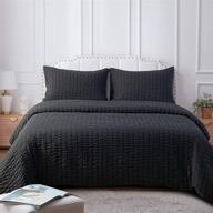 🌑 ntbay queen seersucker textured duvet cover set, black stripe washed microfiber, 3 pieces (1 duvet cover + 2 pillow cases), zipper closure, 90x90 inches logo