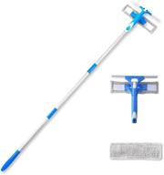 🧼 3-in-1 telescopic window squeegee cleaner and scrubber with spray head, 58" extension pole - high-performance washing equipment logo