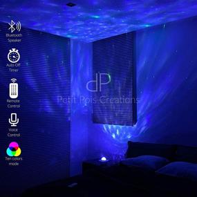 img 3 attached to 🌌 Petit Pois Creations Black Night Light Galaxy Projector with LED Lights - Skylight Star Projector for Bedroom - Party Lights and Night Light for Kids with Bluetooth Speaker - Power Adapter Included