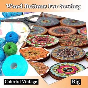 img 3 attached to 🌸 100pcs Big Button Cute Large Decorative Buttons - 1Inch Flower Wood Buttons for Crafts, Sewing - 25mm