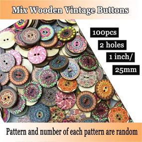 img 2 attached to 🌸 100pcs Big Button Cute Large Decorative Buttons - 1Inch Flower Wood Buttons for Crafts, Sewing - 25mm