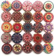 🌸 100pcs big button cute large decorative buttons - 1inch flower wood buttons for crafts, sewing - 25mm logo