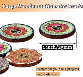 img 1 attached to 🌸 100pcs Big Button Cute Large Decorative Buttons - 1Inch Flower Wood Buttons for Crafts, Sewing - 25mm