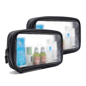 img 3 attached to 🧳 [2 Pack] ProCase TSA Approved Travel Toiletry Bag Pouch - Clear Quart Size Carry-On - Airport Compliant Makeup Cosmetic Bag - Black